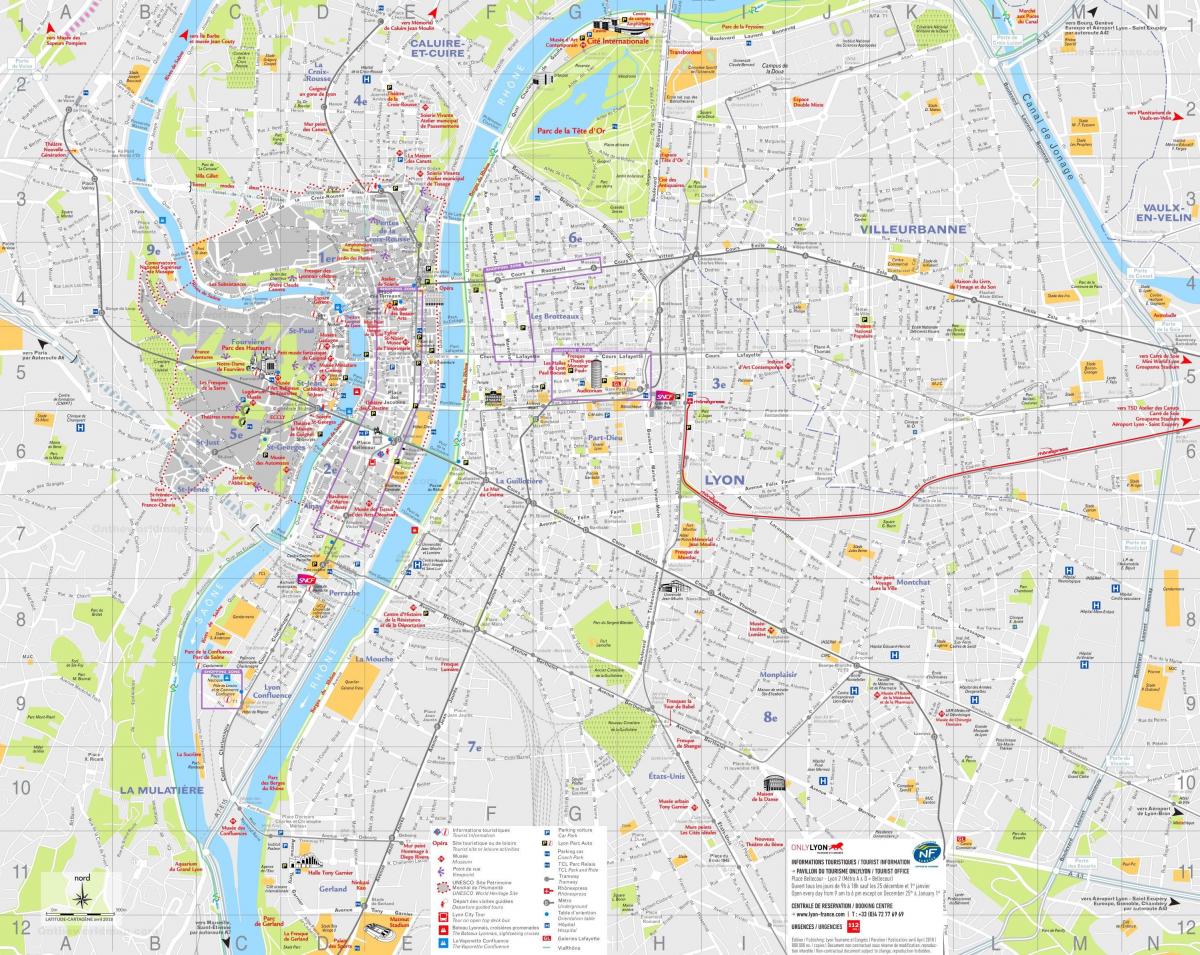 خريطة لمشاهدة معالم المدينة في ليون